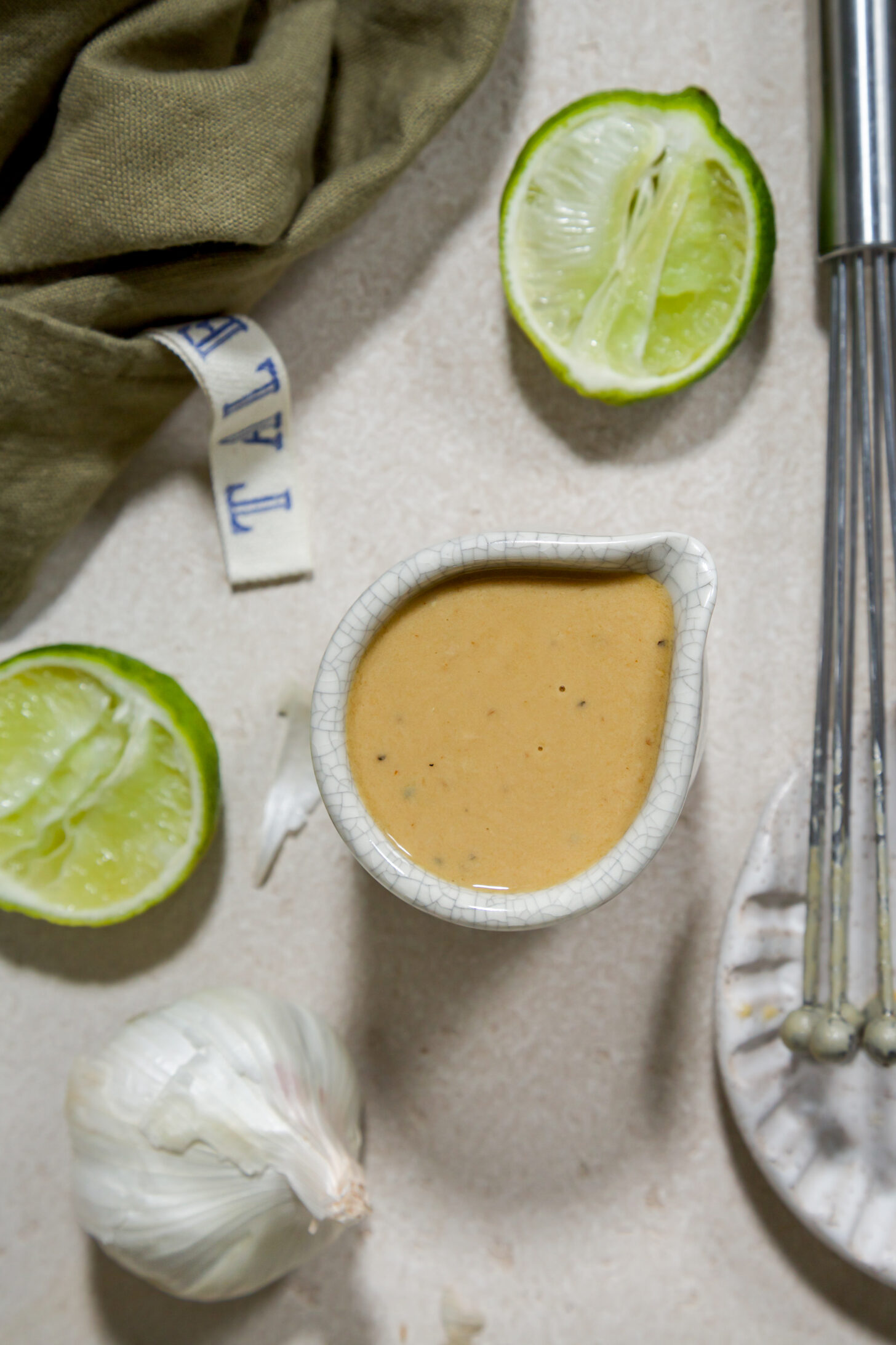 vegan lime caesar salad with tempeh bacon