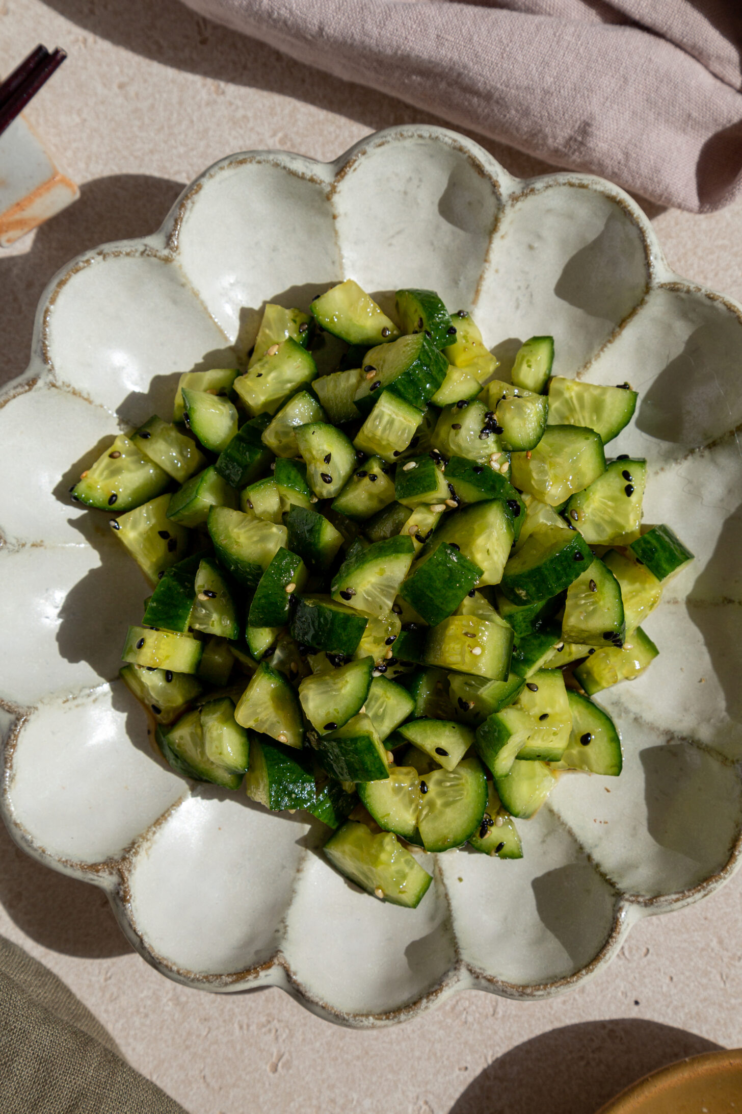 refreshing japanese cucumber salad with soba noodles