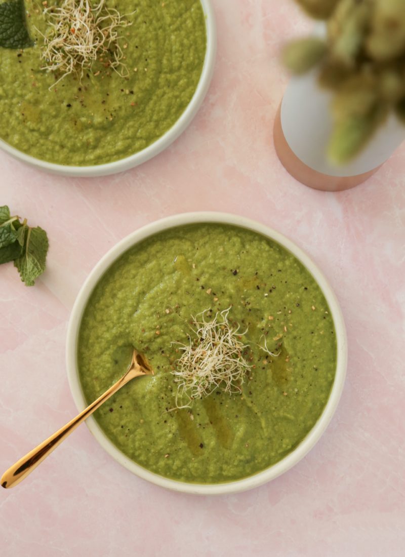 vegan minty pea soup