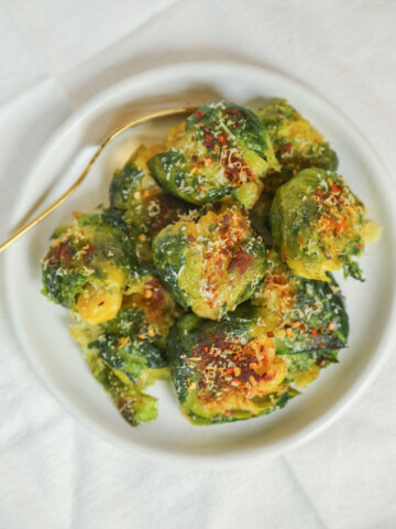 vegan smashed brussels sprouts