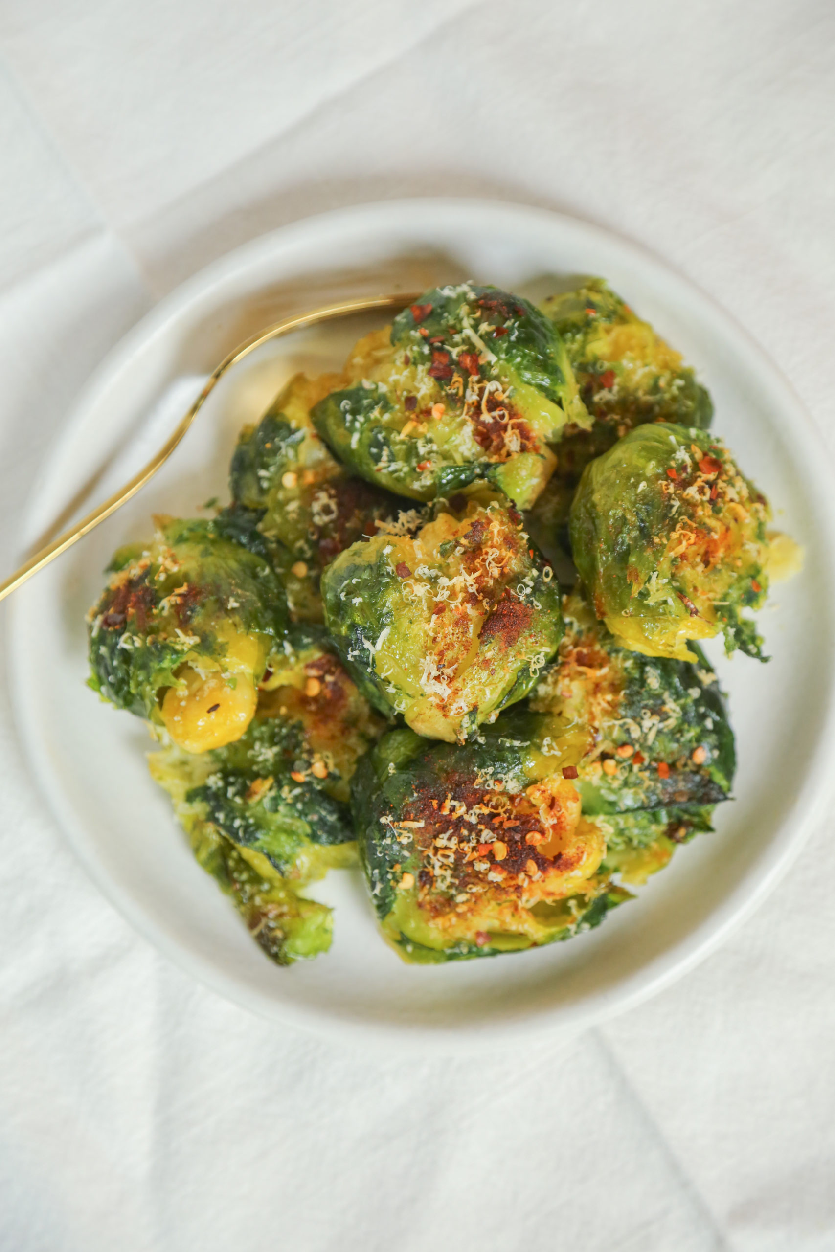 vegan smashed brussels sprouts