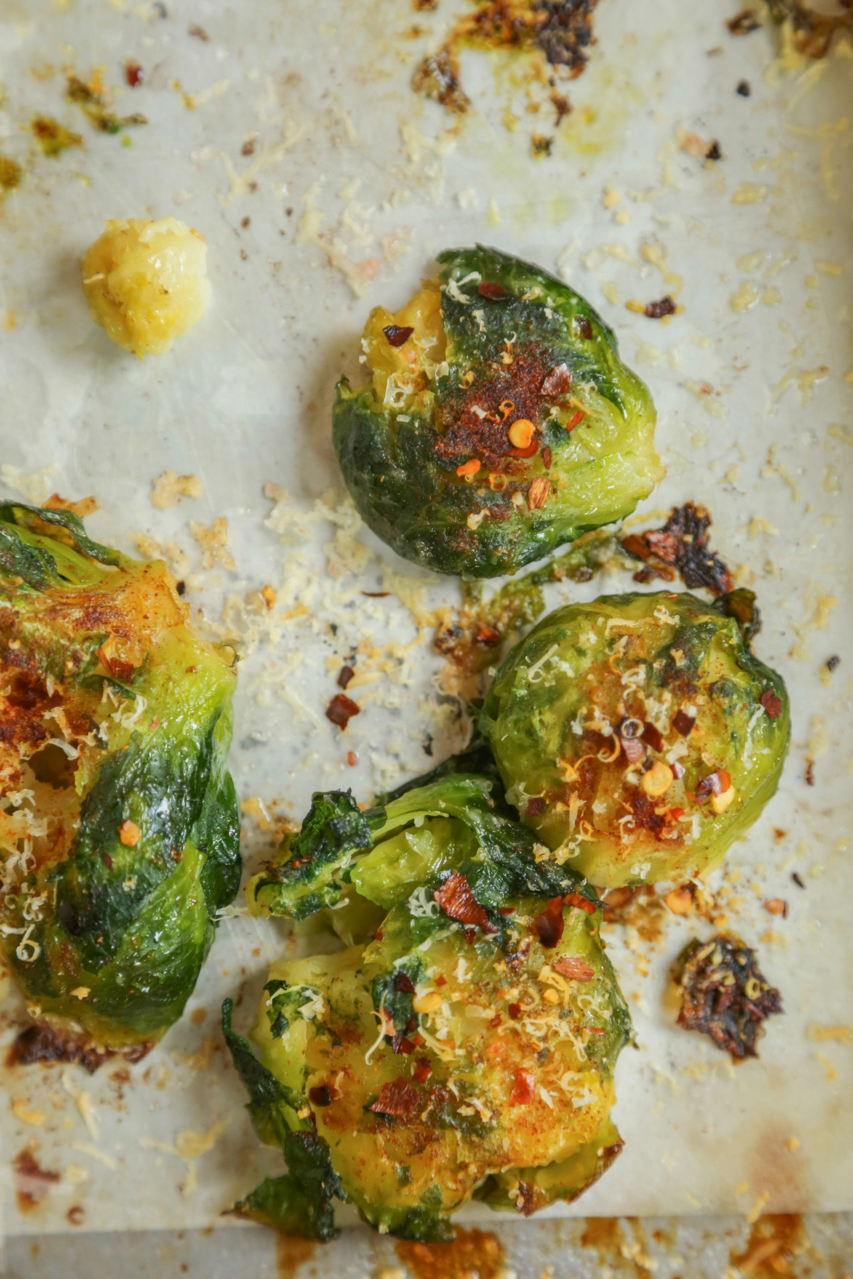 vegan smashed brussels sprouts