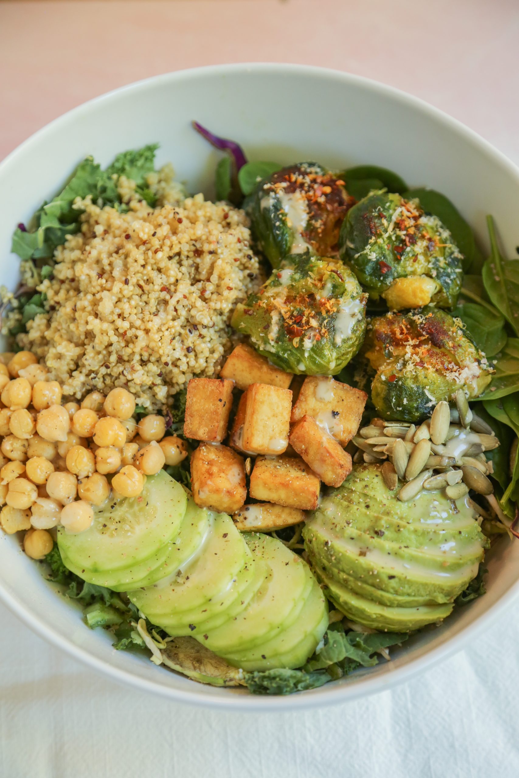 close up brussels sprouts salad