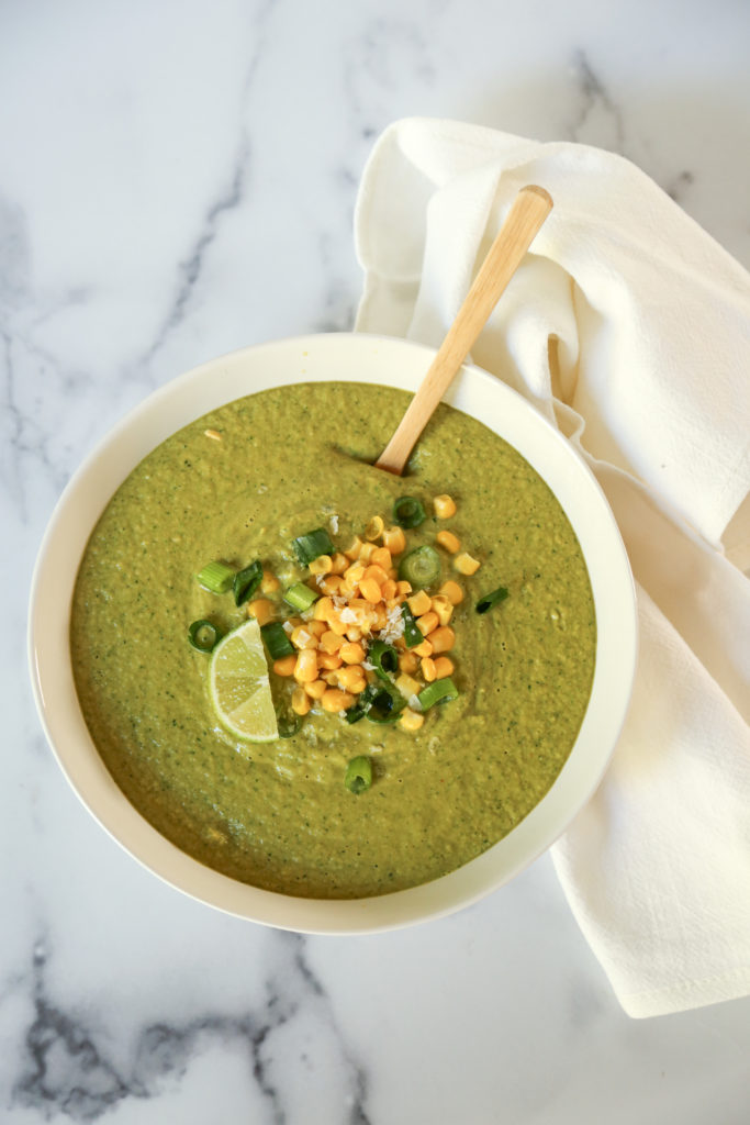 vegan creamy green chowder soup