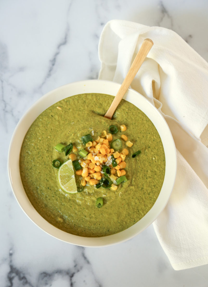 vegan creamy green chowder soup