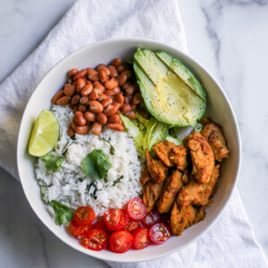 cilantro lime chick'n and rice bowl