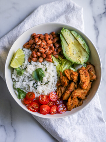 cilantro lime chick'n and rice bowl