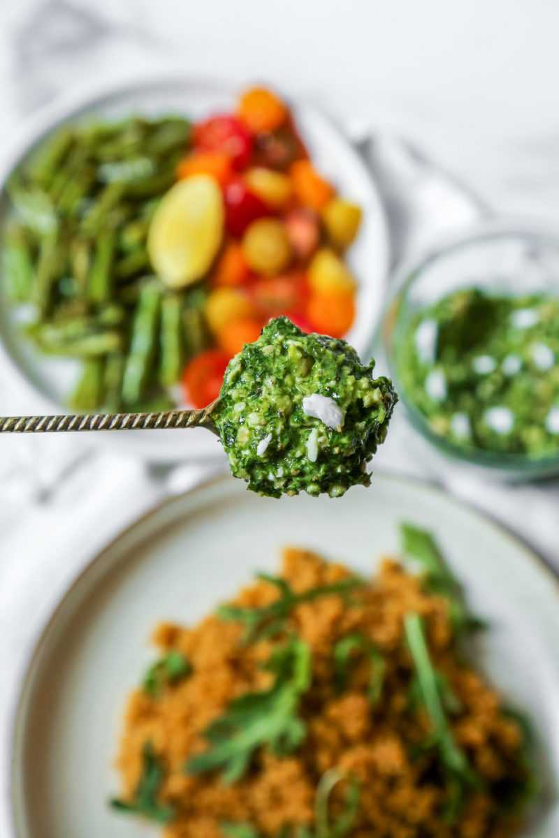 Quinoa Risotto with Veggies &amp; Basil Arugula Pesto - Vegan and Healthy ...