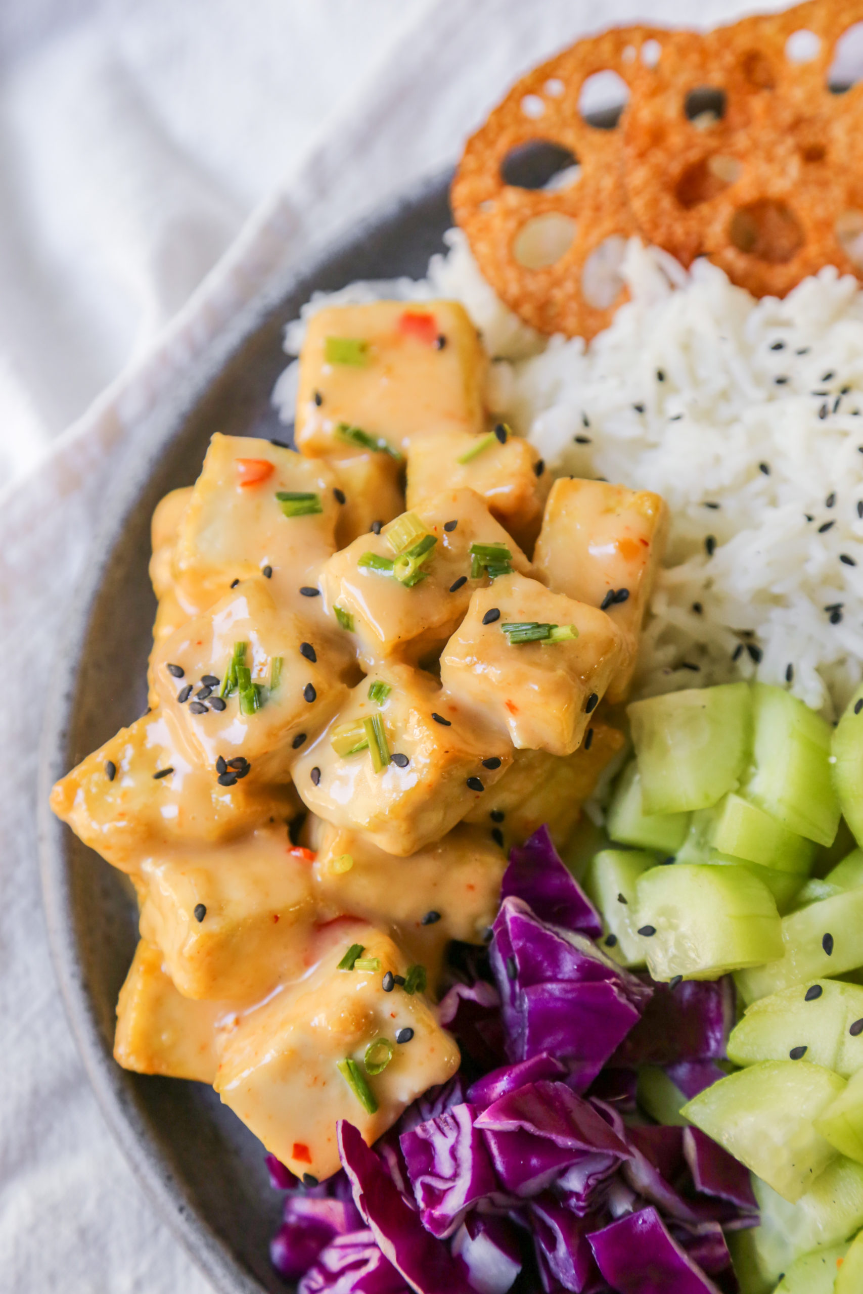 Vegan & Low FODMAP Crispy Rock Tofu Bowl The Plant Collective