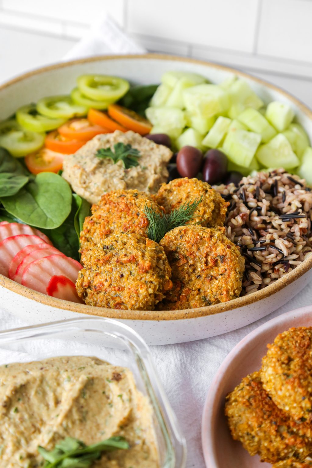 Oil Free Baba Ganoush Mediterranean Inspired Bowl Vegan & Low FODMAP