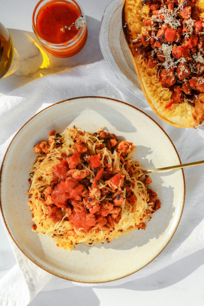 vegan stuffed spaghetti squash