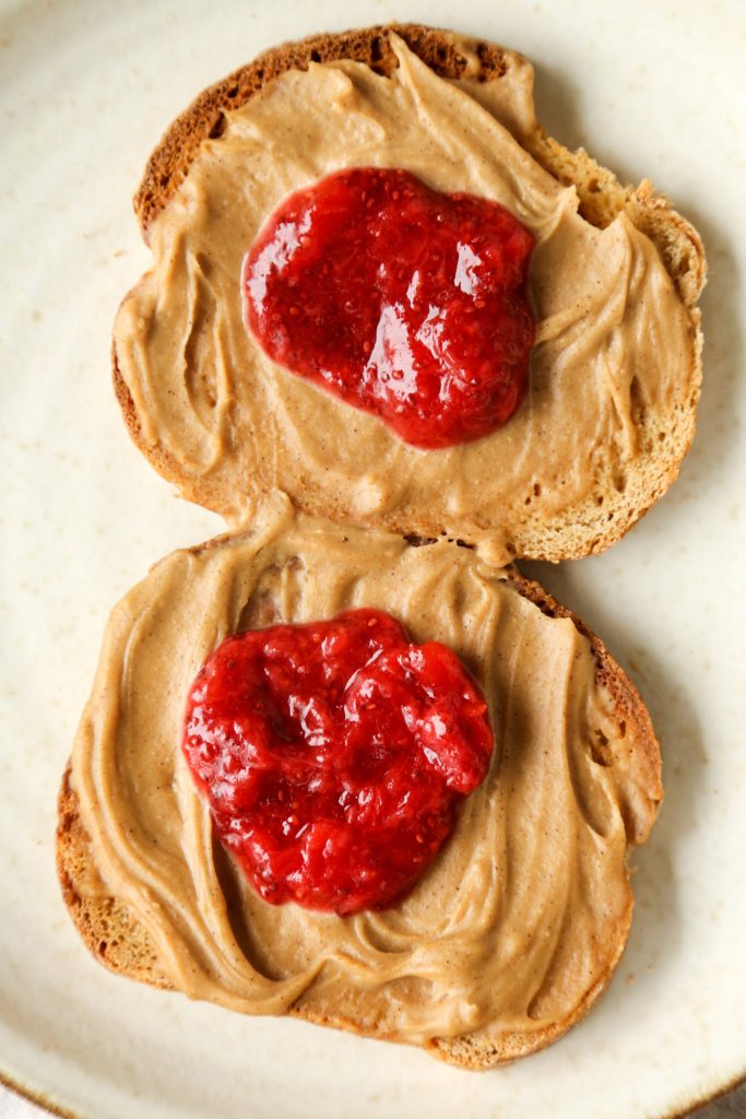 peanut butter and jelly toast