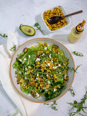 corn zucchini summer salad with champagne vinaigrette