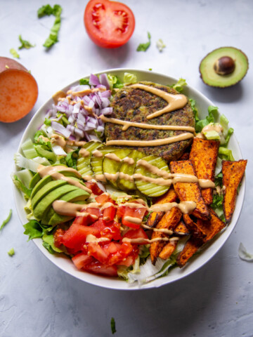 deconstructed burger bowl