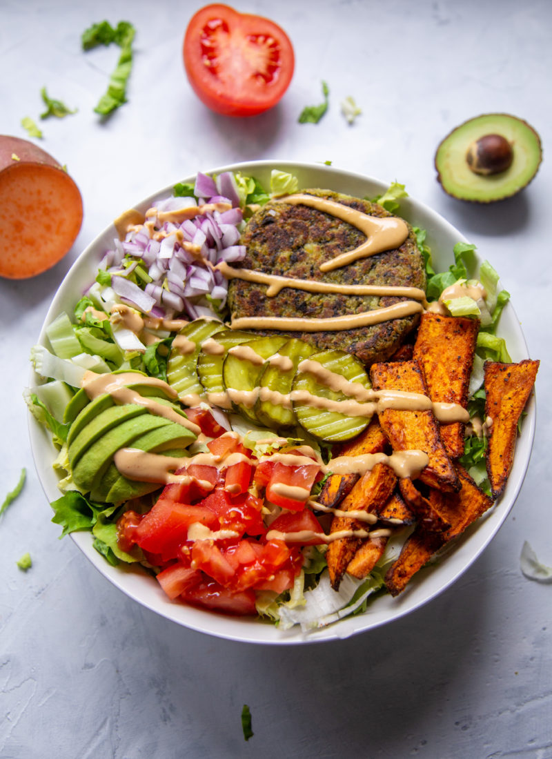 Deconstructed Burger Bowl – Vegan and Healthy