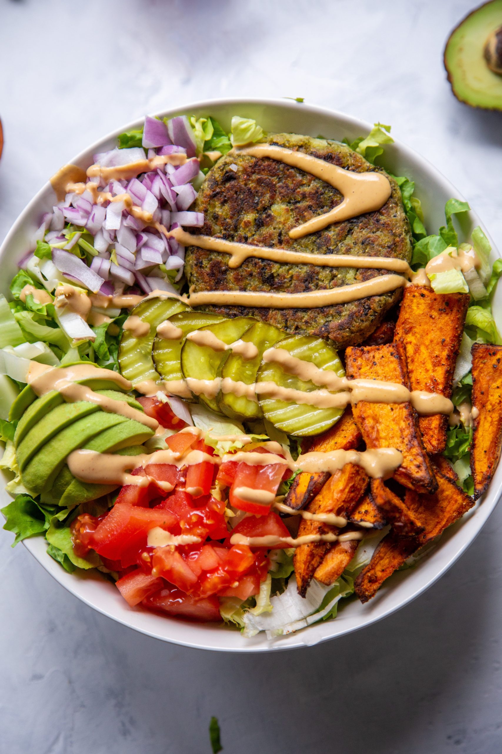 Deconstructed Burger Bowl Vegan and Healthy The Plant Collective