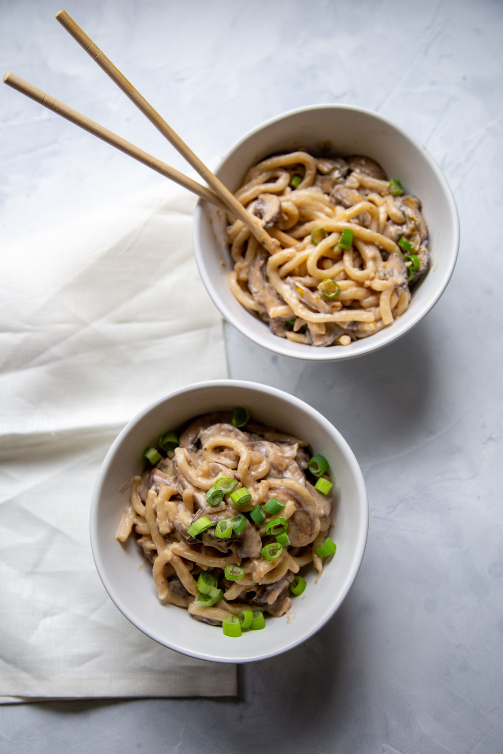 15 Minute Creamy Mushroom Udon Noodles The Plant Collective