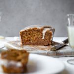 banana carrot bread with brown butter frosting