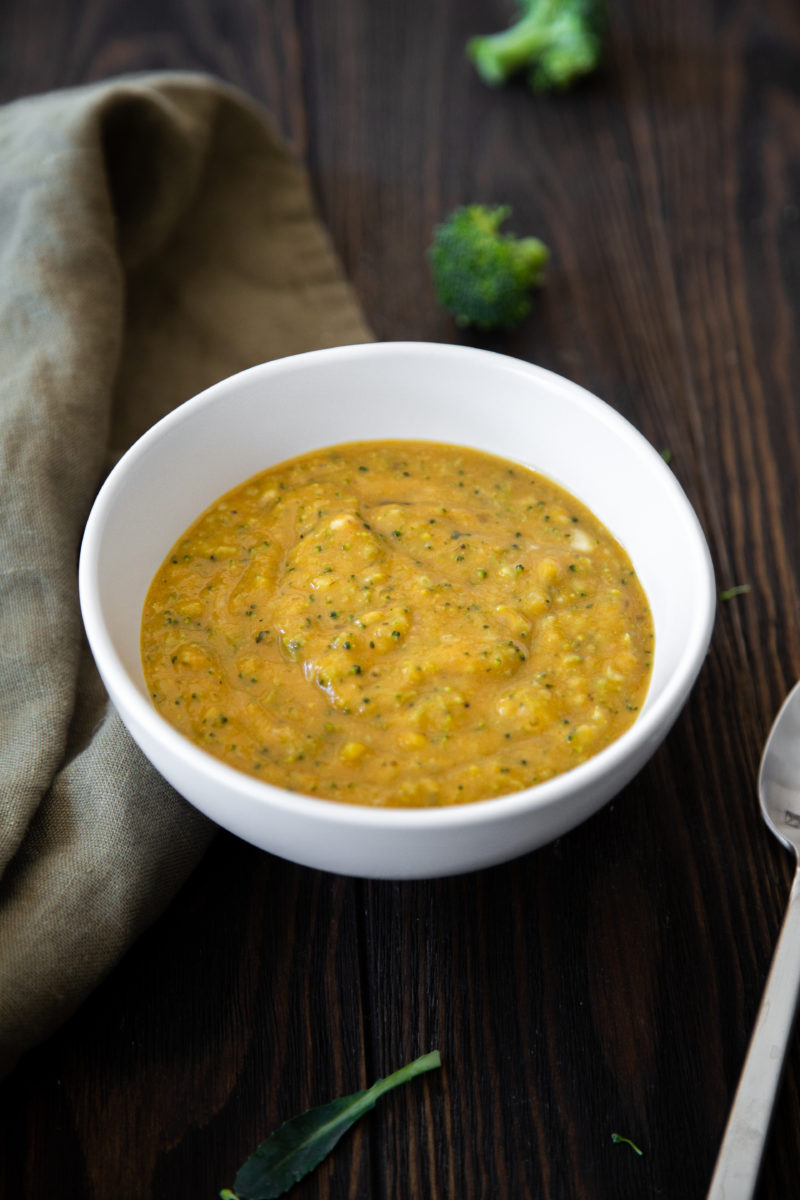 Butternut Squash Broccoli Cheddar Soup Easy Vegan Recipes The Plant