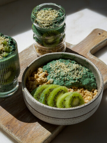 matcha spirulina chia pudding