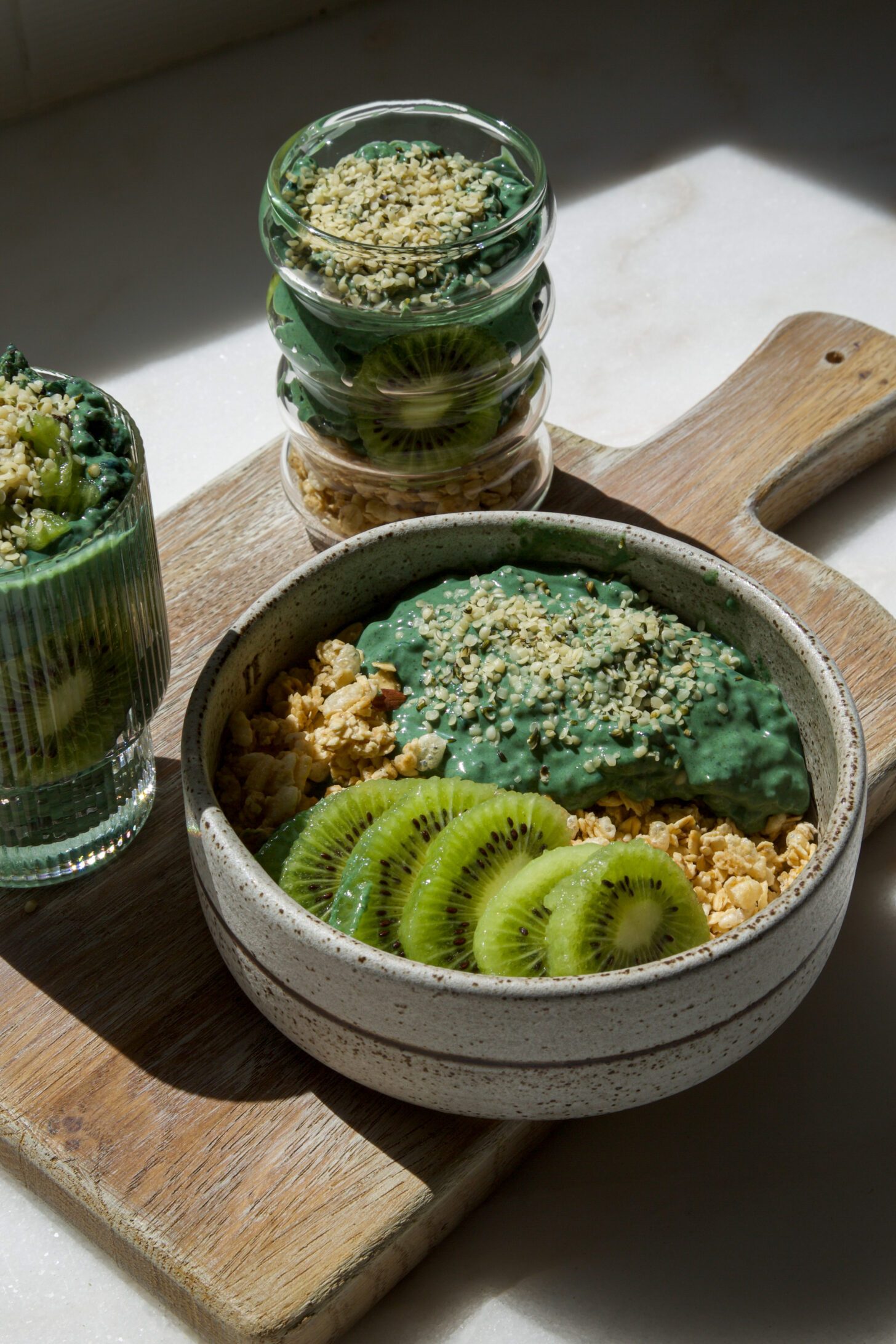 matcha spirulina chia pudding