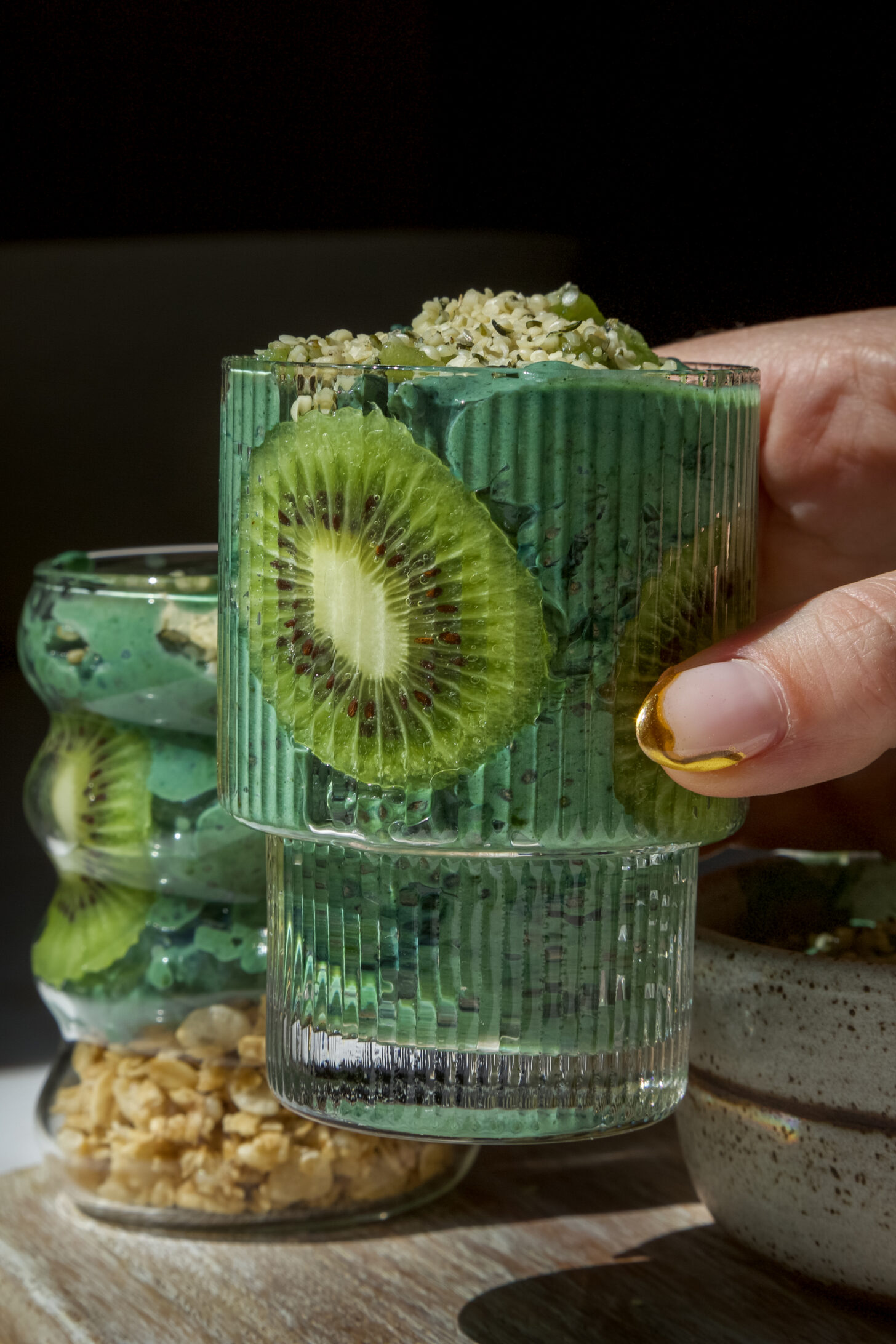 matcha spirulina chia pudding