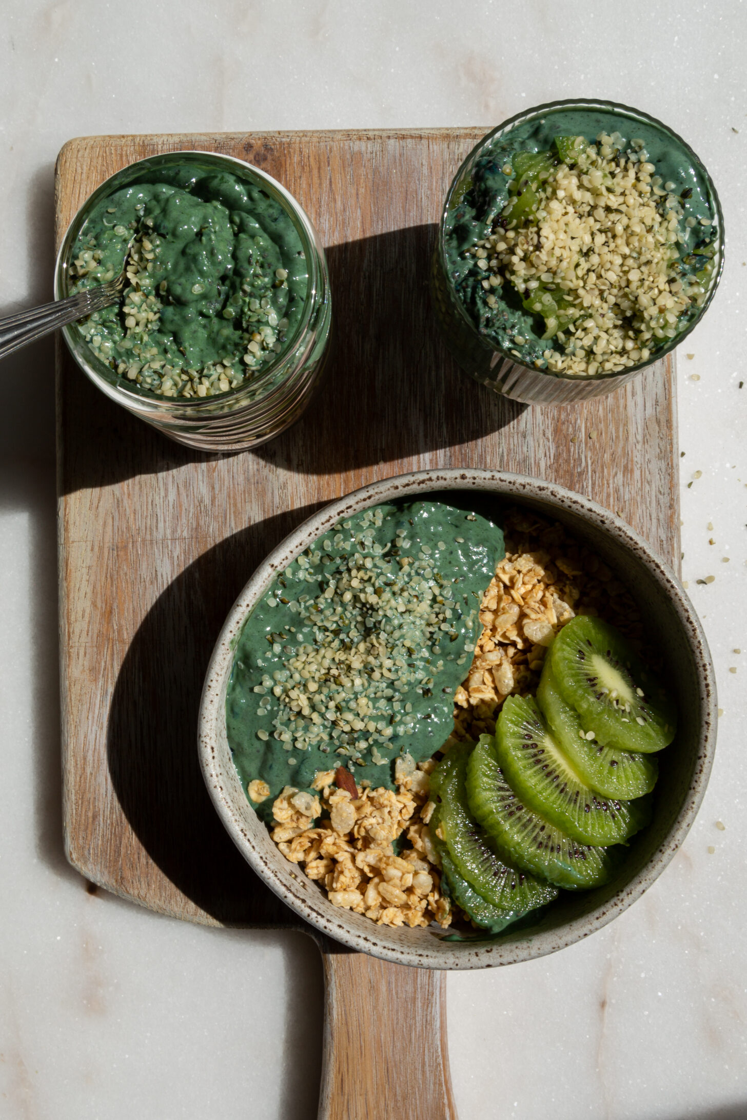 matcha spirulina chia pudding