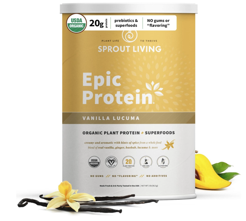 sprout living vanilla lucuma protein powder