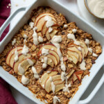 Apple Cinnamon Baked Oatmeal with Yogurt Glaze