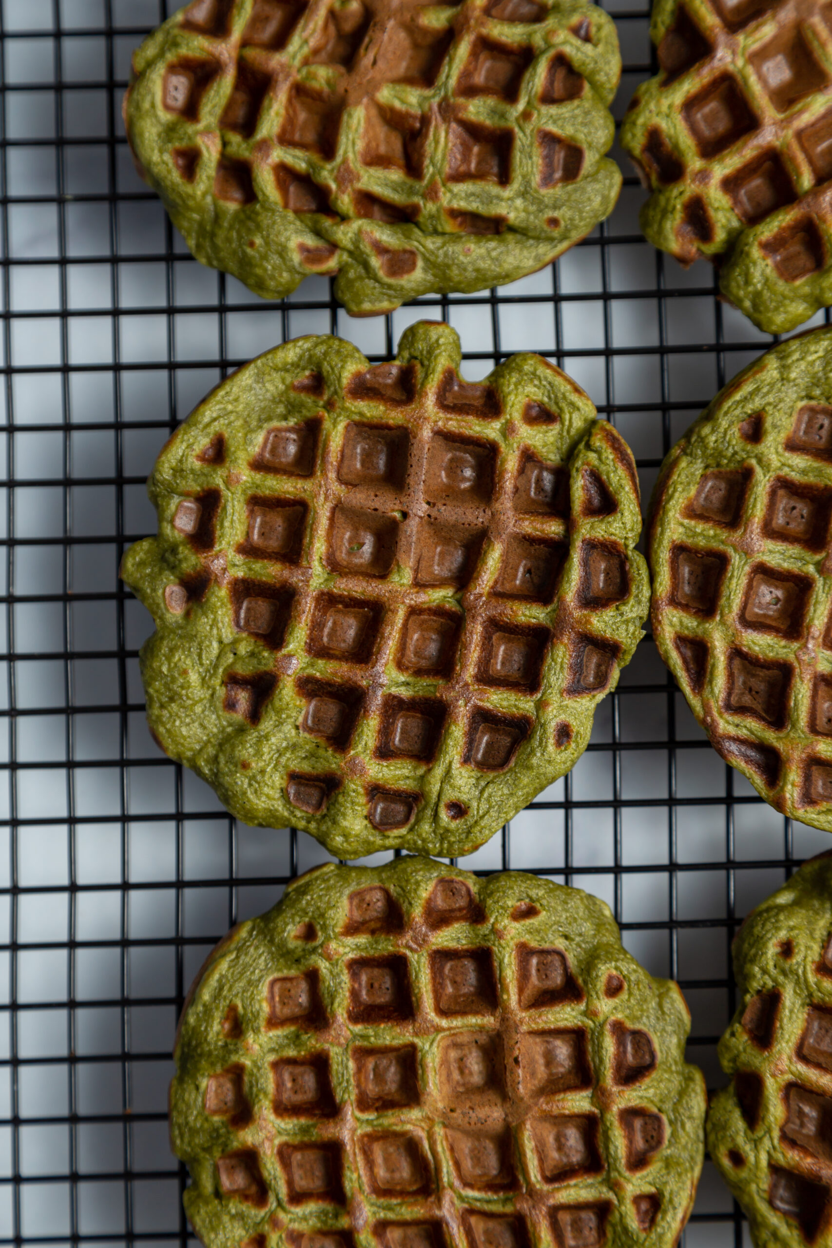 spinach matcha protein waffles