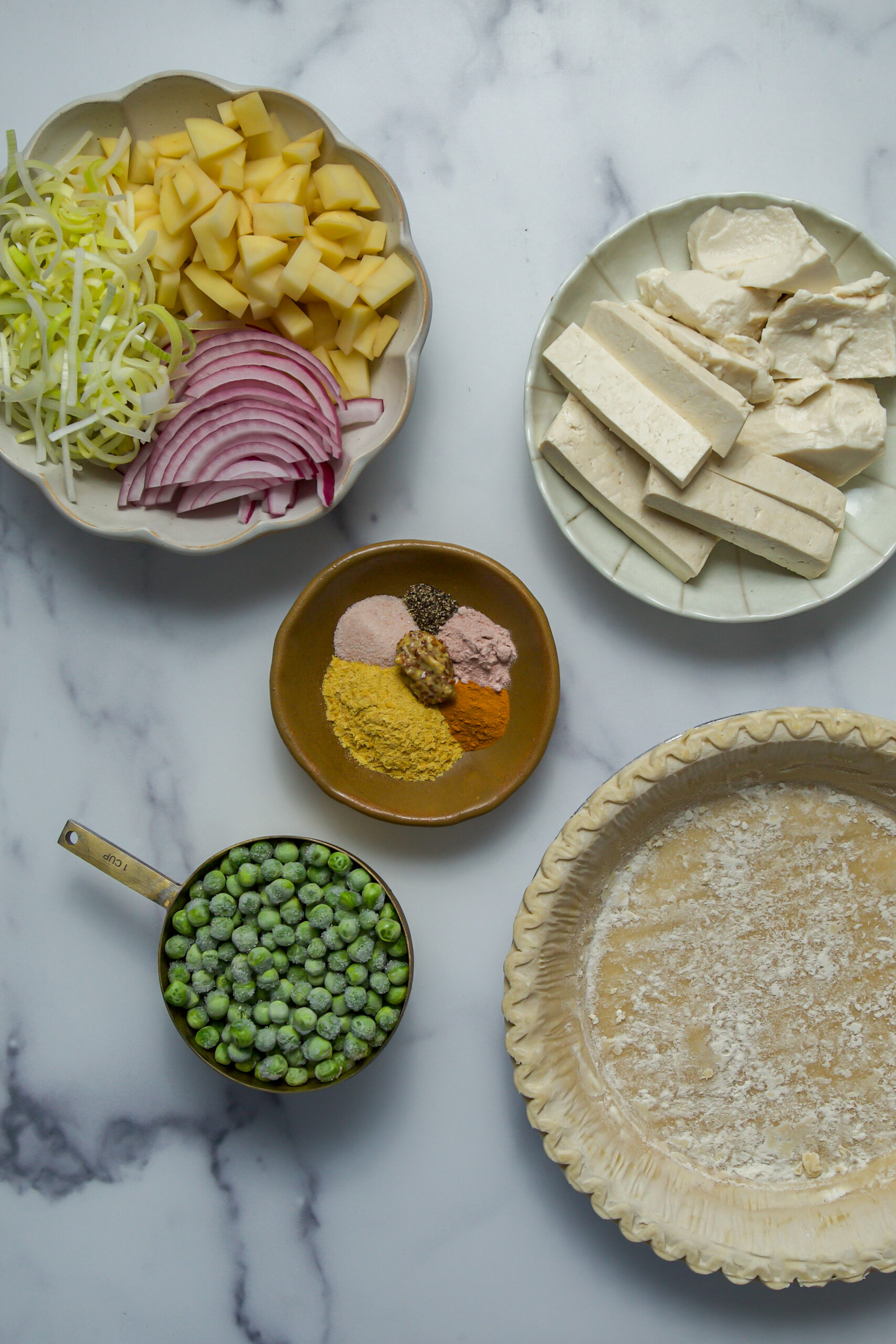 vegan potato leek quiche