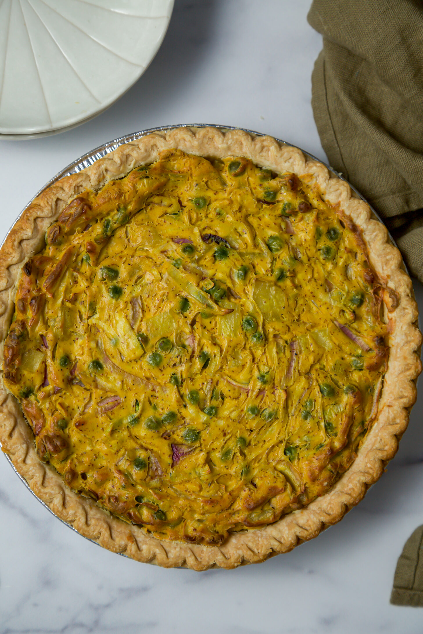 vegan potato leek quiche