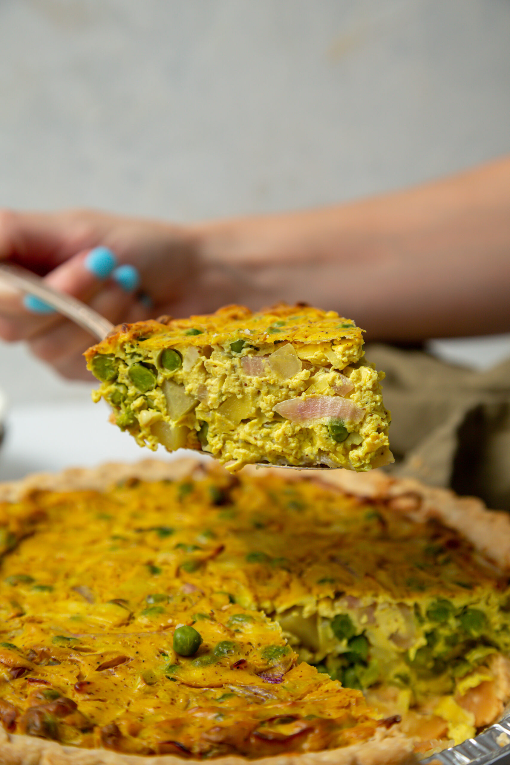 vegan potato leek quiche