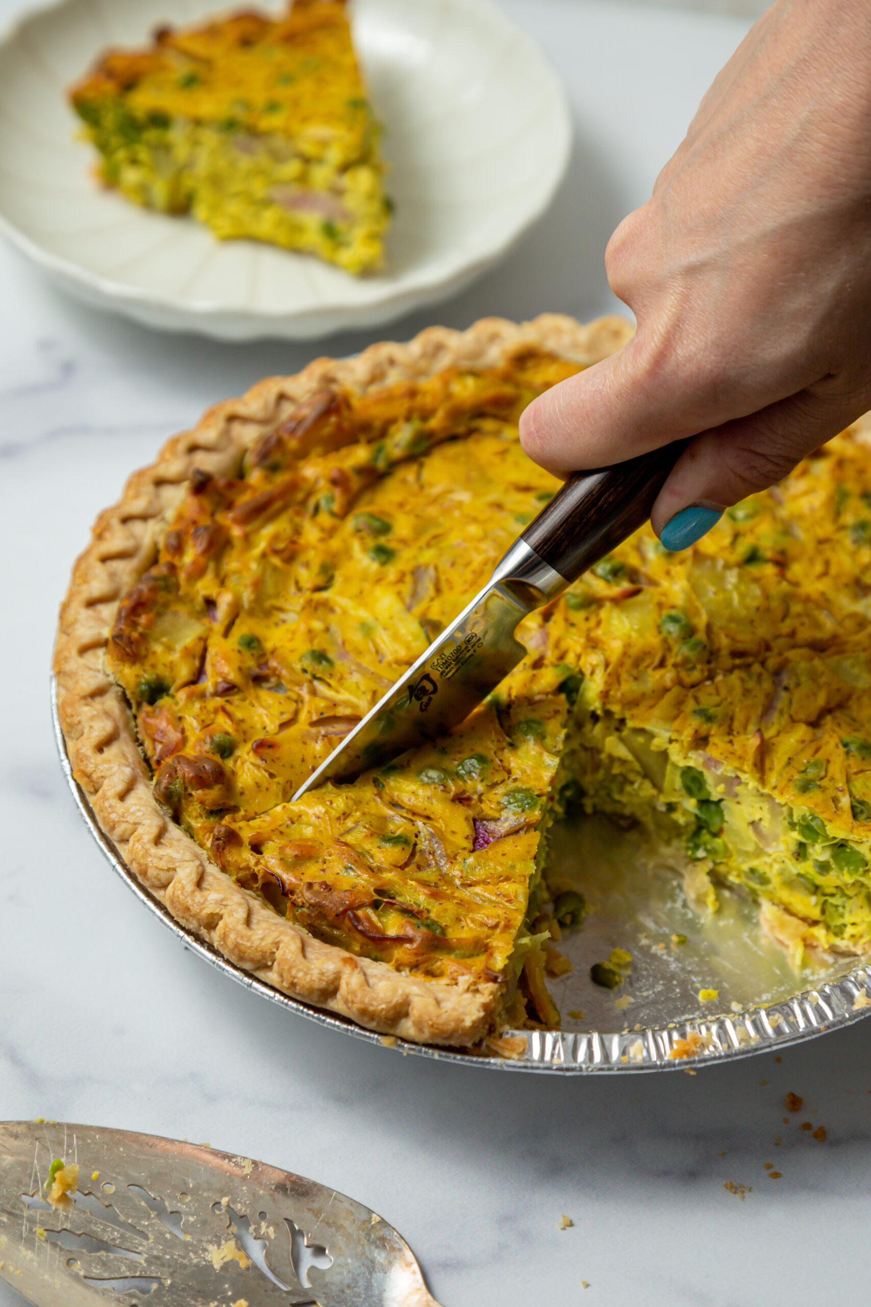 vegan potato leek quiche