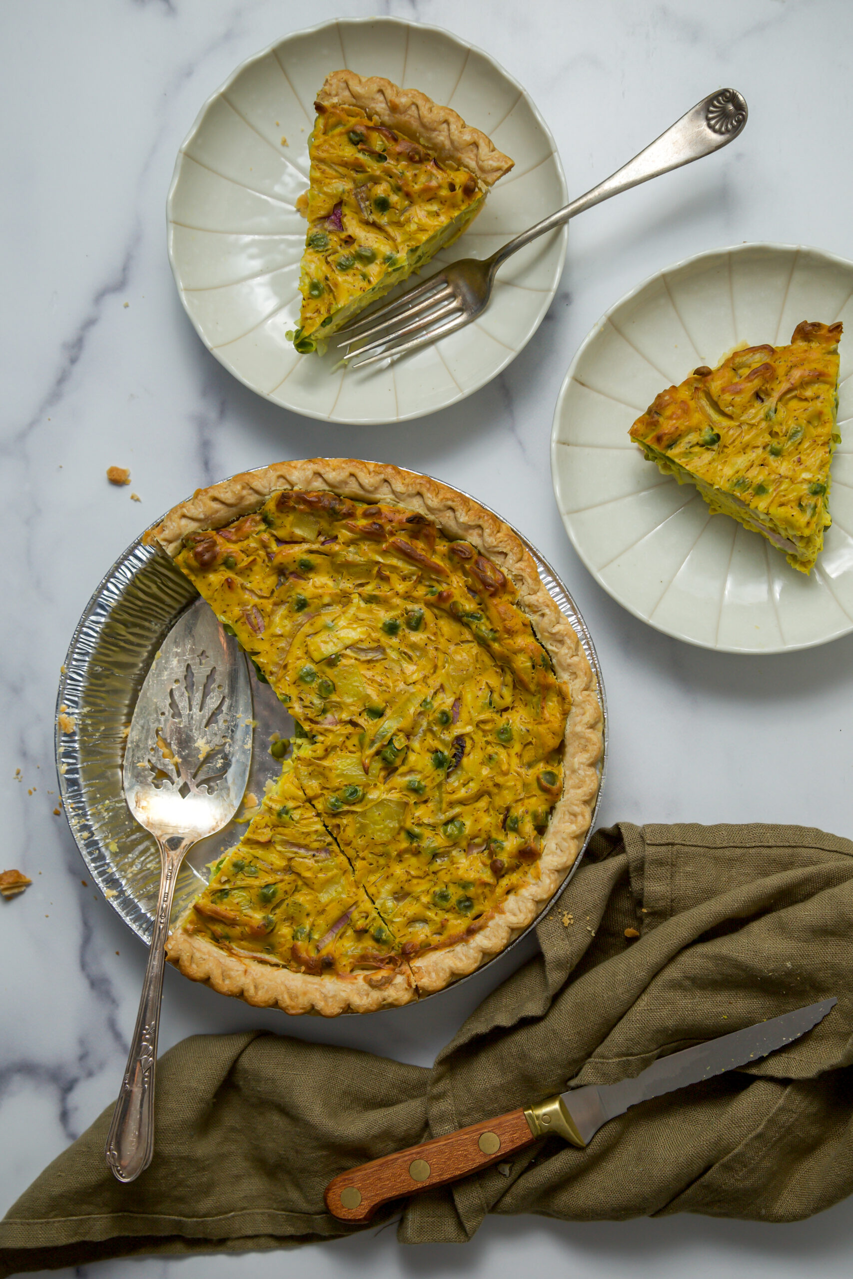 vegan potato leek quiche