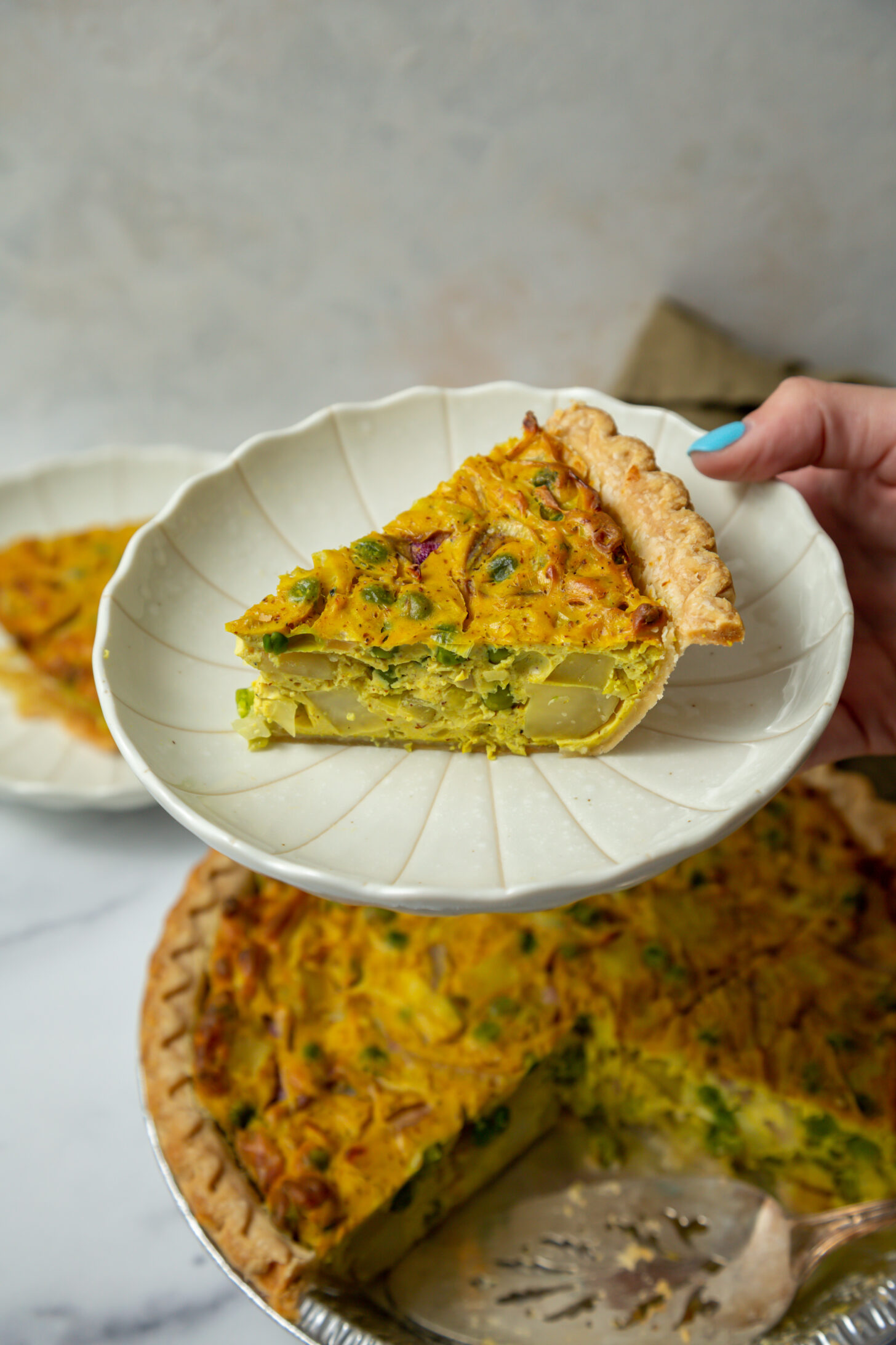 vegan potato leek quiche