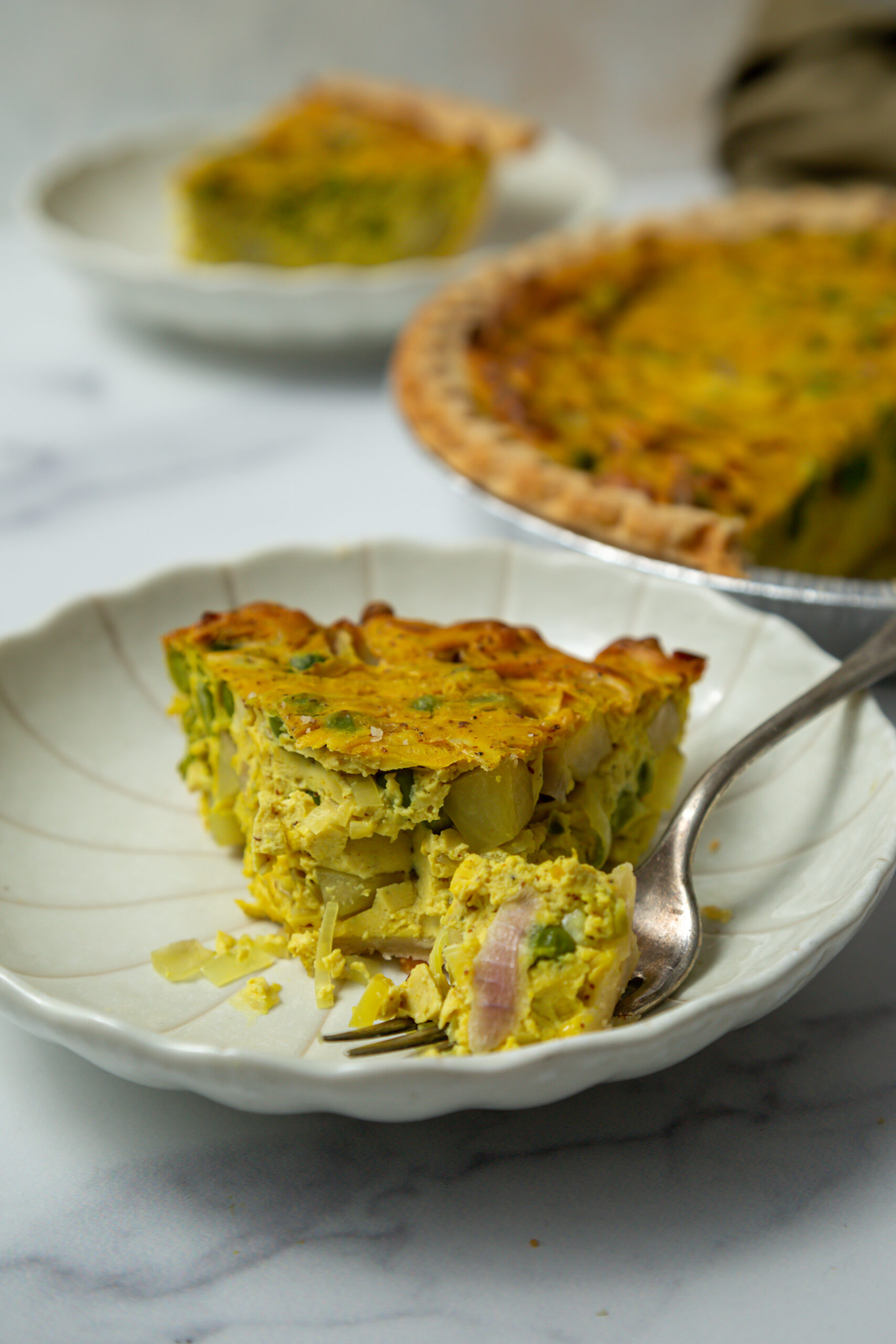 vegan potato leek quiche