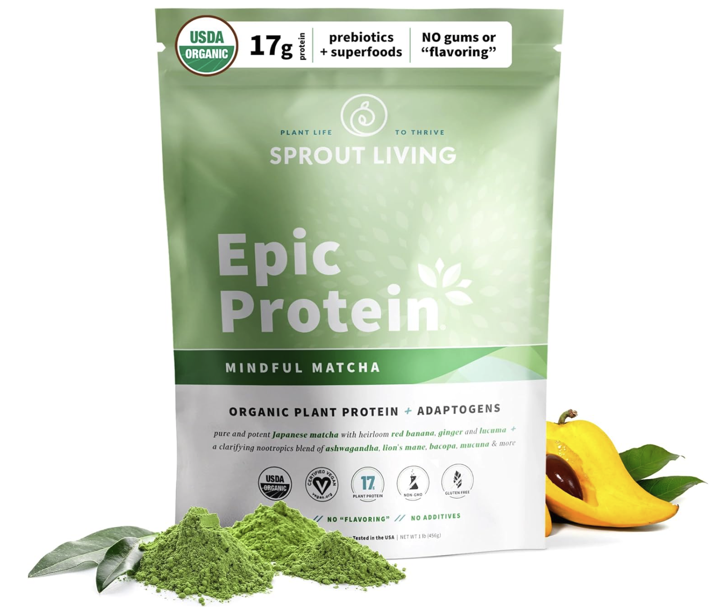 sprout living matcha protein powder