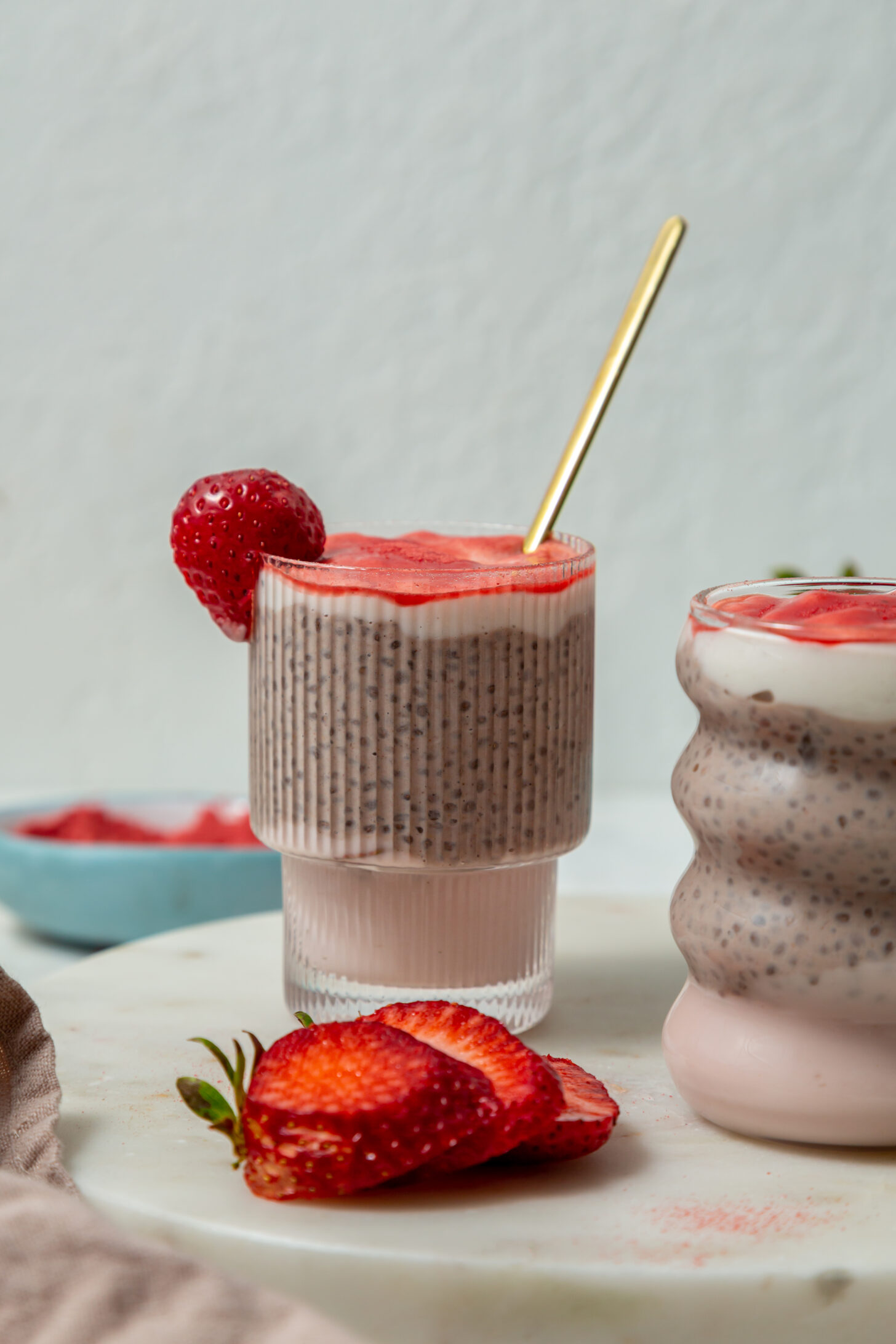 Strawberry Tiramisu Style Chia Pudding - The Plant Collective