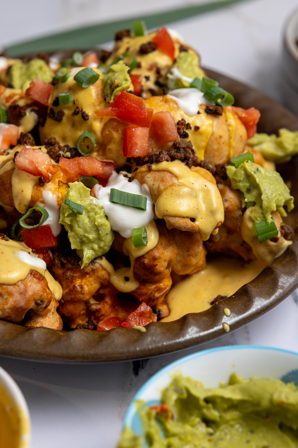 The Ultimate Vegan Air Fryer Buffalo Cauliflower Nachos (Crispy
