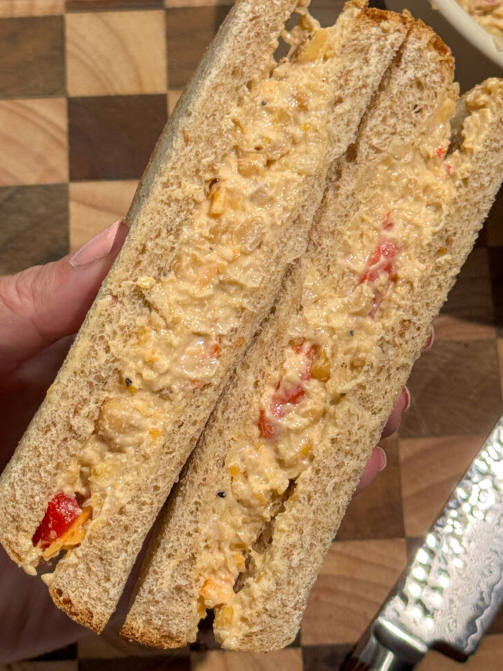 pimiento cheese chickpea sandwich