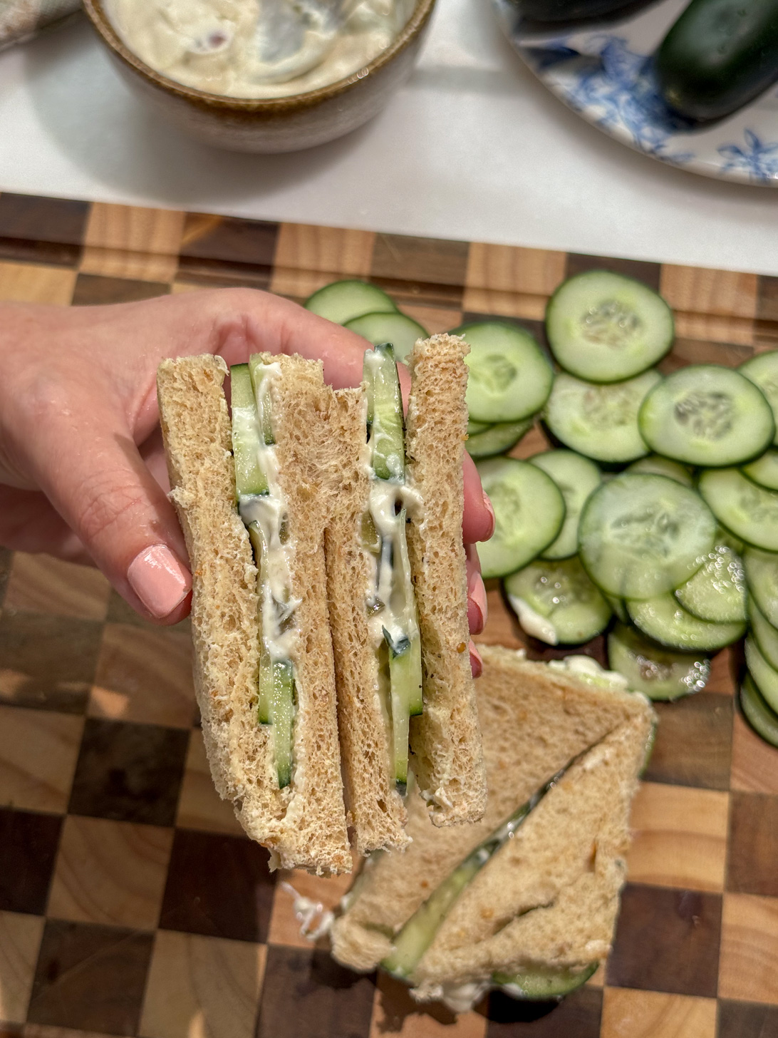 Creamy Cucumber Dill Tea Sandwiches